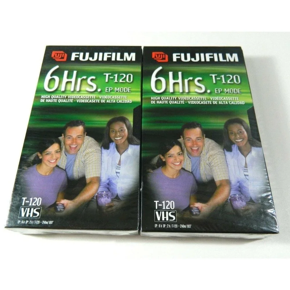 FUJIFILM High Quality T-120 Blank VHS Tape Cassette Lot (2)